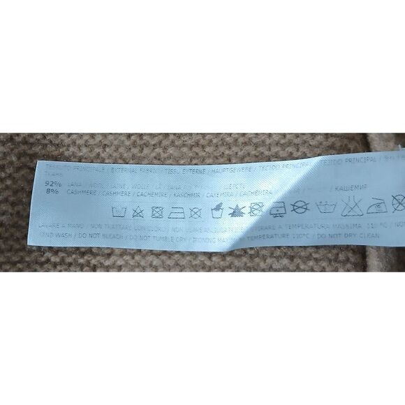 Twin set Simona barbieri womens large camel tan wool cashmere sweater jacket - Picture 7 of 8